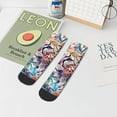 thumbnail image 7 of Fuzoiu Vibrant Leopard In Flowers Print Adult Socks, Crew Moisture-wicking Socks, Unisex Cushion Crew Socks,Casual Sports Ankle Socks, 7 of 7