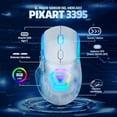 thumbnail image 4 of GAME FACTOR MOW700-WH Mouse Gamer Inalámbrico - Sensor Pixart 3395, 26000 dpi, RGB, Bluetooth/2.4GHz, 3 Carcasas, Batería 600mAh, 20M Clics, Ideal para PC Gaming Color Blanco, 4 of 5