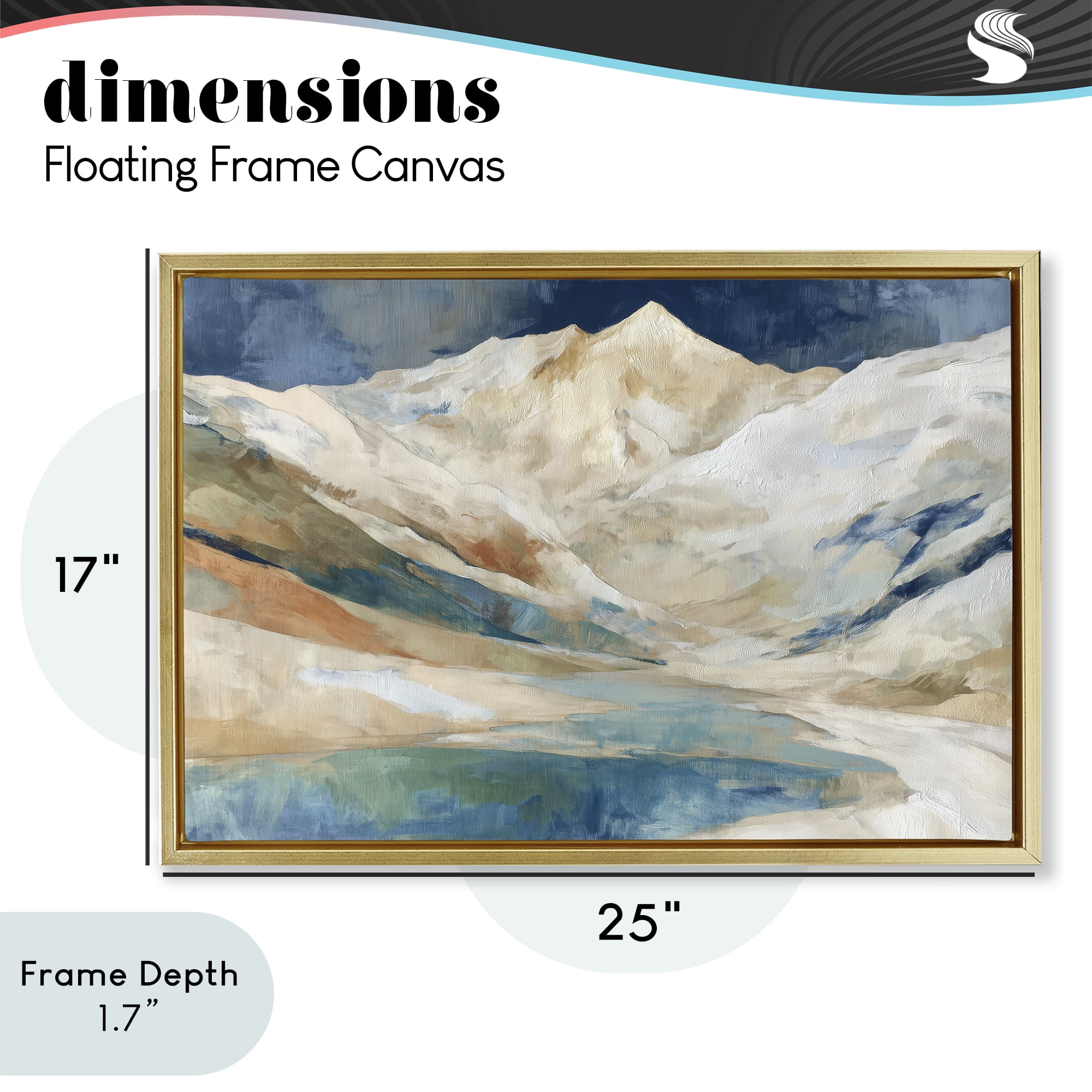 Stupell Industries Glacial Valley in Alaska Range Gold Framed Floater Canvas Wall Art, design by Chromatic Storm Studio