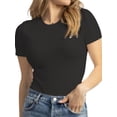 thumbnail image 3 of Women's Basic Solid Active Soft Short Sleeve Crew Neck Top T-Shirts, 3 of 6