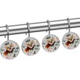 thumbnail image 2 of Red Berries Pine Corgi Dog Shower Curtain Hooks Round Crystal Glass, Set of 12 Shower Curtain Rings - Shower Hooks for Curtain Shower Rings, 2 of 4