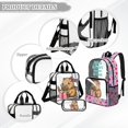 thumbnail image 3 of ZUXONGSY Capybara Book Print Stadium Approved Clear Backpack Set, 3 Piece Heavy Duty Transparent Bags with Lunch Bag & Pencil Case, for Concerts, Sports, Work, School, 3 of 5