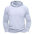 thumbnail image 2 of NaWent Men's Solid Color Pullover Long Sleeve T-shirt Hooded Base Top White 10(XL), 2 of 7
