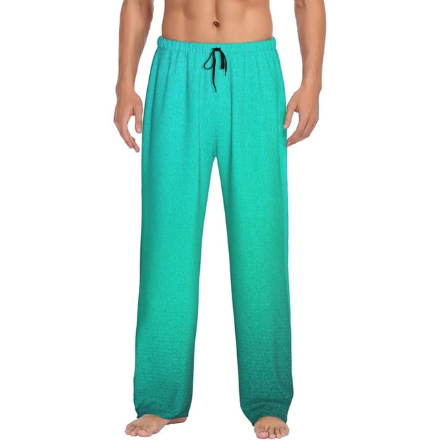 Balery Turquoise Light Blue Pantalones de pijama para hombre, pijama ultraligero, pantalón de descanso-XX-Large