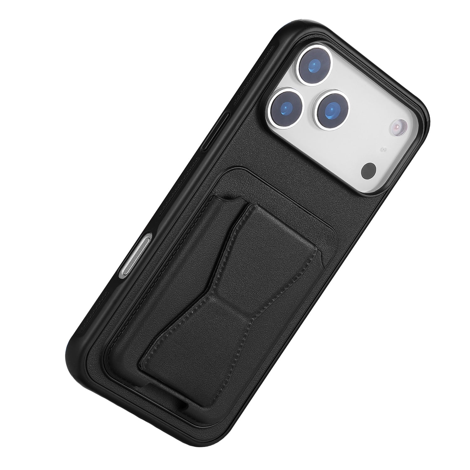 MagSafe Leather Wallet Case with Built-In Stand for iPhone 17 Pro Max - Black