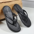 thumbnail image 5 of Flip Flops for Women Dressy Summer Slip on Slides Lightweight Thong Sandals Comfortable Memory Foam Slippers Black Size 6.5, 5 of 7