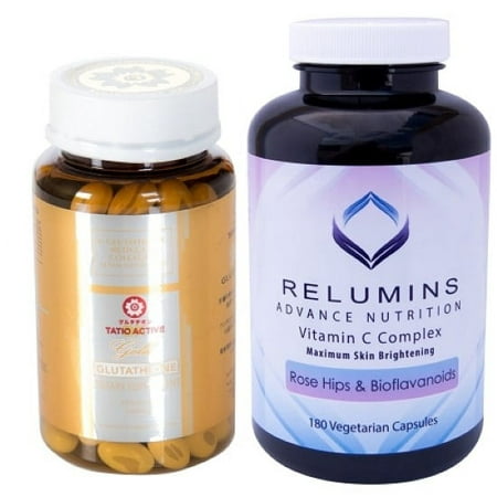 Relumins Tatiomax Gold Glutathione 1200mg Dietary Supplement Capsules with Vitamin C Stack