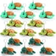 thumbnail image 1 of Llavero Toy Hinly con forma de tortuga de peluche, 15 unidades, 14 cm, serie verde, 1 of 6