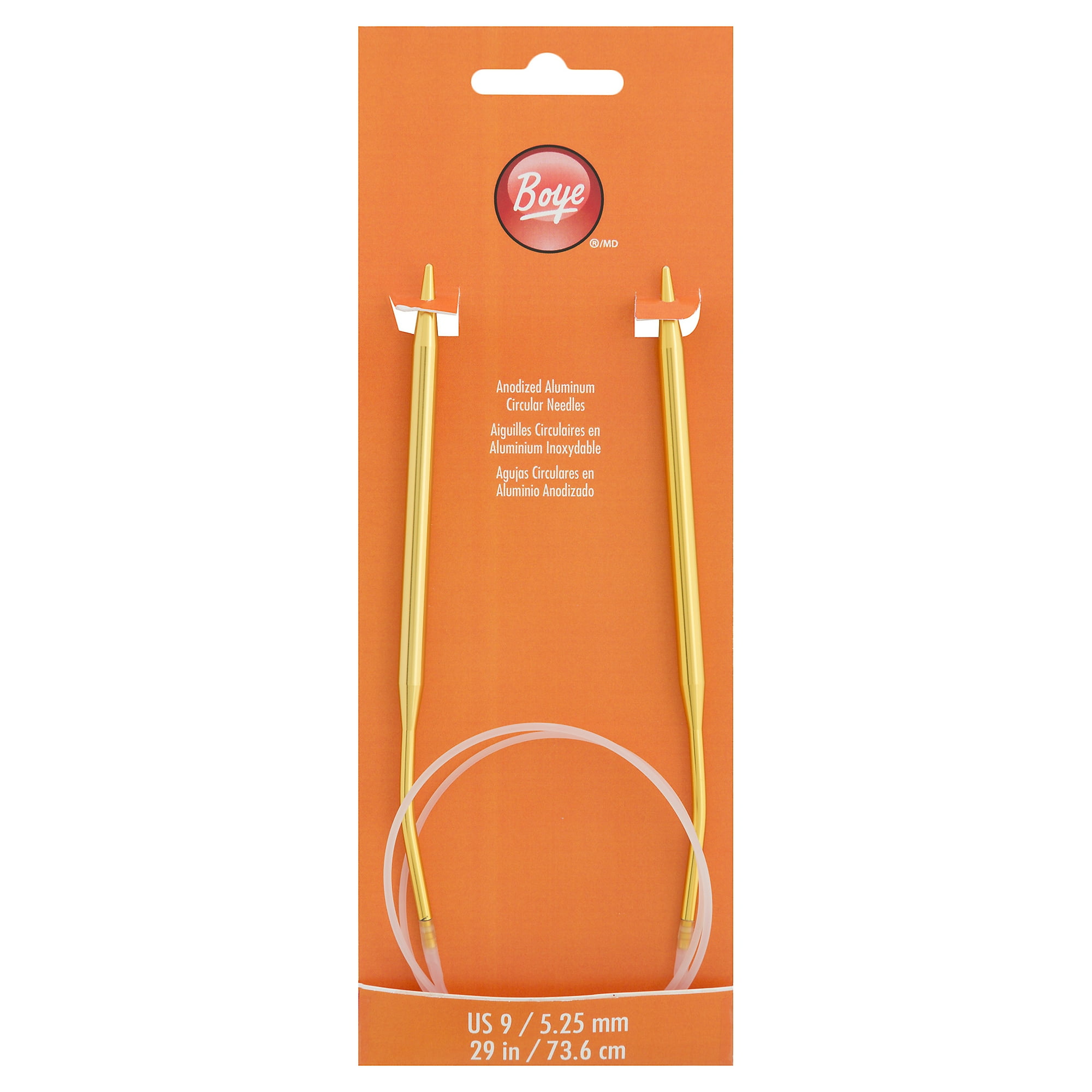 Simplicity Boye 29 in Anodized Aluminum Knitting Circular Needles, Size 9 Gold