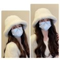 thumbnail image 4 of ievspot Women Winter Bucket Hat Fuzzy Plush Short Brim Dome Windproof Warmth Sun Protection Fisherman Cap Outdoor Travel Headwear, 4 of 8