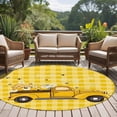 thumbnail image 4 of Large Round Rug 8Ft Washable Non-Slip, Farmhouse Truck Circle Area Rugs for Living Room Bedroom, Country Bee Daisy Yellow Buffalo Lattices Indoor Floor Mats Carpet Runner for Home Decor, 4 of 8