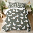 thumbnail image 2 of Erosebridal Goose Twin Quilt Set for Boys Girls, Green Background Twin Coverlet Set, 2-Piece 1 Bedspread and 1 Pillowcase, 2 of 7