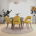 thumbnail image 5 of Hendrix 5-Piece Mid-Century Round Dining set w/ 4 Fabric Dining Chairs in Yellow, 5 of 6
