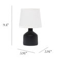 thumbnail image 4 of Mod Lighting and Decor 9.5" Black Ceramic Bocksbeutel Base Table Lamp with White Shade, 4 of 9