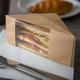 thumbnail image 2 of Cafe Vision Triangle Kraft Paper Medium Sandwich Box - 4 3/4" x 4 3/4" x 2 3/4" - 200 count box, 2 of 2