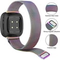 thumbnail image 2 of REQO Metal Bands Compatible with Fitbit Versa 3/Versa 4/Fitbit Sense/Sense 2 for Women Men, Stainless Steel Mesh Breathable Wristband Strap with Adjustable Magnet Lock, 2 of 7
