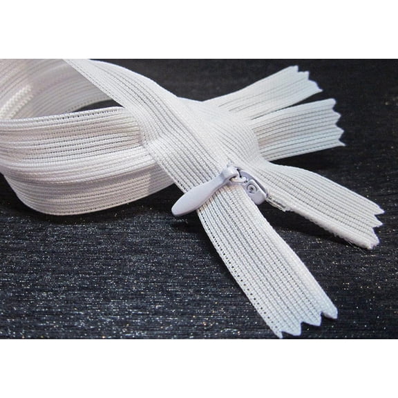 White Zippers - 7" Heavy Duty Invisible Zipper for Sewing, Dress, Pants, Craft