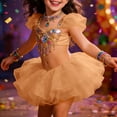 thumbnail image 2 of Sparkly Ballet Tutu Skirt, Girls Leotard Dress with Sequin Top & Strap, Dance Performance for Recital Party Play, 2 of 4