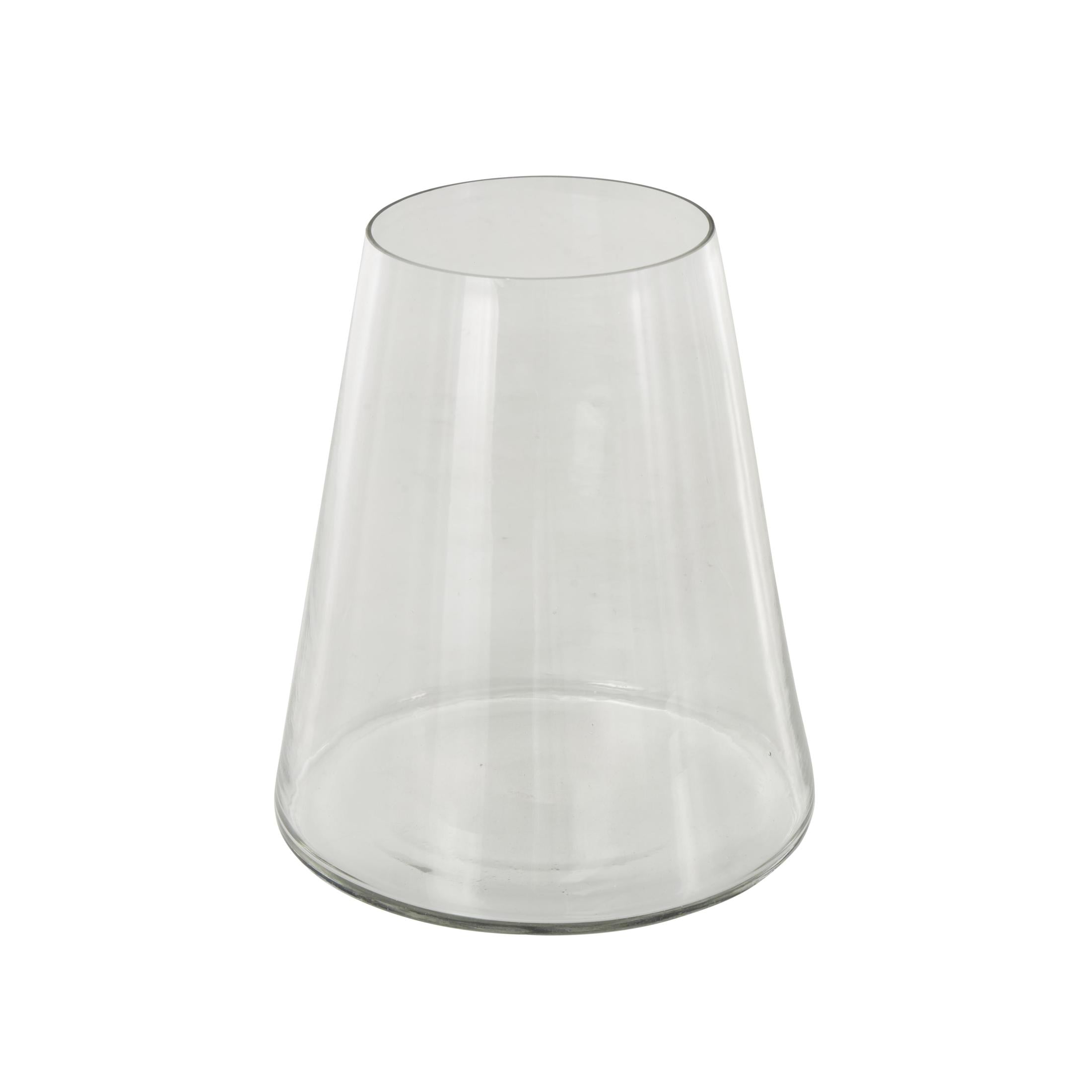 DecMode 9" Wide Cone Shaped Glass Vase