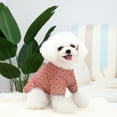 thumbnail image 5 of Dog Cat Vest Coat, Fashion Casual Round Neck Button Closure Cute Dot Pattern Soft Cozy Cotton Fleece Winter Warm Windproof Pet Clothes Costume for Small Medium Dogs Daily Wear, 5 of 8