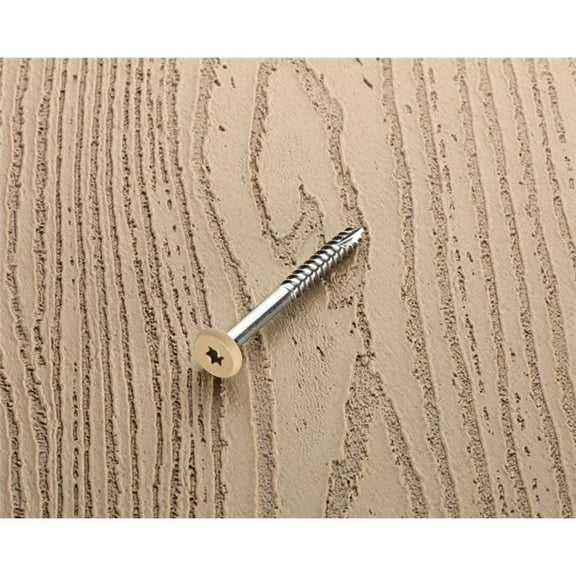 No.9 x 1.87 in. Star Pan Head Epoxy Coated Stainless Steel Fascia Screws, Sand
