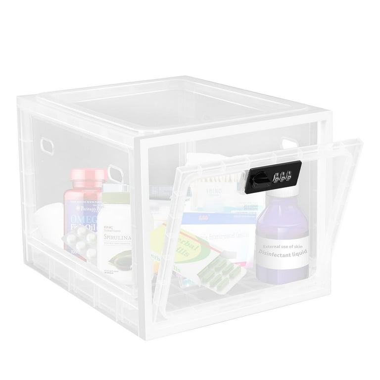Locbbie Lockable Storage Box, 12.6L Clear Plastic with Combination Lock photo 1