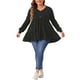 thumbnail image 2 of Agnes Orinda Women's Plus Size Tops V Neck Long Sleeve Button Peplum Tunics Babydoll TunicTops 4X Negro, 2 of 5