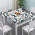 thumbnail image 3 of Blue Football Game Icons Pattern Square Fitted Tablecloth with Elastic Edge,Square Table Cover,Washable Elastic Table Cover for Home Kitchen Party Decor 36"x36", 3 of 6