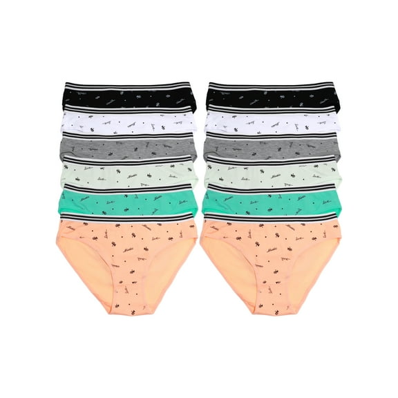 Angelina Women's Cotton Bikini Panties with Music Print Design (12-Pack)