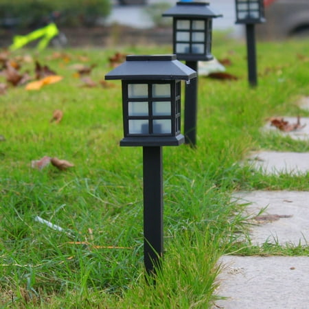 Durable Solar Lawn Lamp with ABS Material and RGB LED for Outdoor Lighting Use Black 3 Pack
