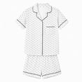 thumbnail image 5 of Women's Polka Dot Button Down Pajama Set Short Sleeve with Shorts Summer Casual Plus Size Sleepwear, 5 of 6