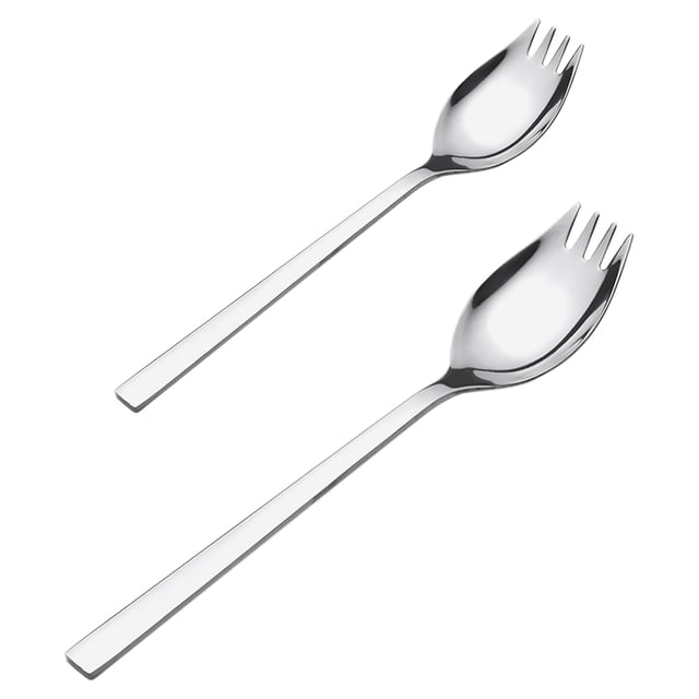 unbranded 2Ud Cucharas Tenedor Para Ensalada De Acero Inoxidable Prácticas Para Hogar Y Eventos