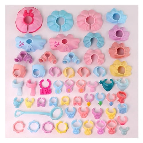 Random 15pcs Plastic Collar Dress Accessories Set for Mini Pet Toy Cat Dog Figurines