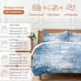 thumbnail image 6 of Queen 4 Piece Bedding Set Retro Abstract Blue White Texture Soft Breathable Duvet Cover and Pillowcase, Vintage Graffiti Art Duvet Cover Set Bed Sheets for Bedroom Dormitory Guest Room, 6 of 9