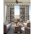 thumbnail image 6 of Blue Beige Geometric Blackout Curtains for Bedroom Living Room Darkening Curtains 84 Inch Length 2 Panels Set Southwest Ethnic Modern Window Curtain Insulated Window Treatment Grommet Drapes 52"x84", 6 of 9