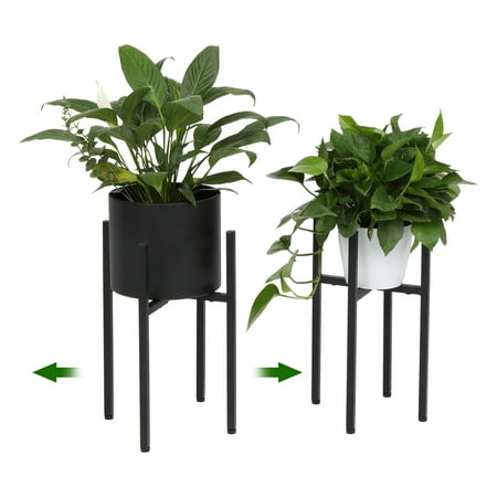 GoDecor 2pcs Plant Pot Holder  2 Height Plant Pot Stand  16   Tall  Black