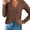 brown, variant on Women's Long Sleeve Button Down V‑Neck Knit Cardigan Scalloped Trim Sweater
