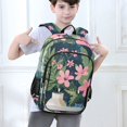 thumbnail image 6 of FORMRS Unisex School Backpack 17" Student Travel Bag with Laptop Compartment, Green Floral, 6 of 7