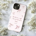 thumbnail image 5 of Pink Bow Bible Verse Phone Case, Cute Feminine Faith-Based Design for iPhone 16 15 14 13 12 11 Pro Plus Mini, 5 of 6