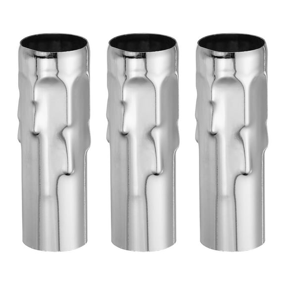 Uxcell Candle Socket Covers, 3.1 Inch Tall Chandelier Sleeves Candelabra Base Holder, Silver Tone 3 Pack