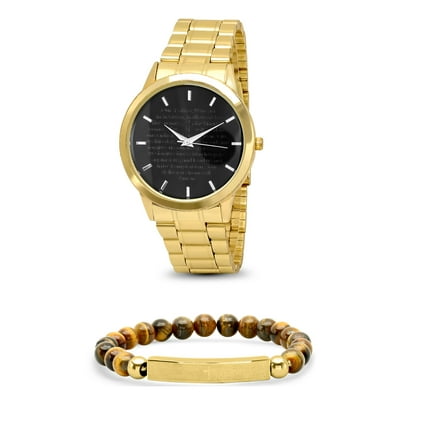 Goldtoned Watch/ Bracelet Set