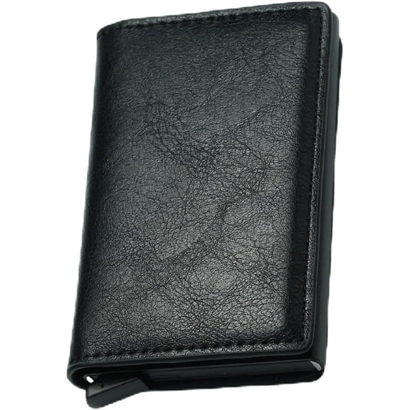 Lanola Wallets for Men, Pop up Men's Simple Genuine Leather Wallet Rfid Blocking, Credit Card Holder Anti-Theft, Slim, Minimalist, Front Pocket, Id Window