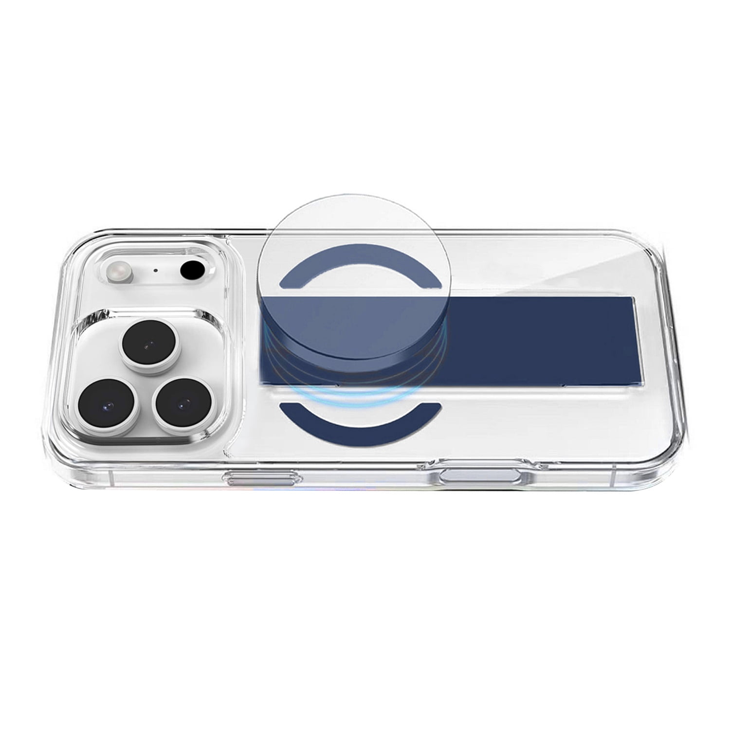 Hard Protective Clear Cover with MagGrip for iPhone 17 Pro Max - Blue