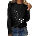 thumbnail image 1 of Chemises & Blouses Aqestyerly T-Shirt Imprimé Décontracté Ample à Col Rond Manches Longues pour Femmes, 1 of 5