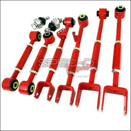 Spec-D Tuning CAM-2ACD08 8 Pieces Camber Kit Front & Rear for 42592 Honda Accord, Red - 2 x 14 x 18 (Best G35 Camber Kit)