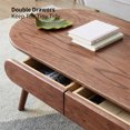 thumbnail image 4 of Capsule Center Table, Natural Wood Low Coffee Table Writing Desk with Drawers, Desk Coffee Table Study Work Table with 100% Solid Wood Top Board, Easy to Assemble, 47.24''L*22.05''W*16.54''H, Oak, 4 of 7