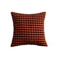 thumbnail image 2 of Halloween Throw Pillow Cover - Orange Plaid Striped Cushion Cover for Sofa, 45x45cm, Machine Washable Polyester, 2 of 6
