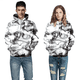 thumbnail image 2 of Sudadera unisex Sankill con estampado 3D de humo negro realista para hombre y mujer, estilo urbano, holgada y grande, 2 of 5