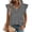 Gray, variant on WULMLEO Women's Casual Striped Top V-Neck Button Down Lightweight Summer Blouse Light Blue M