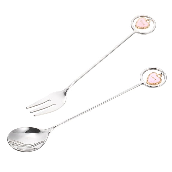 ibasenice Stainless Steel Fork and Spoon Set for Coffee, Dessert, and Ice Cream - Unique 1 Set Flatware